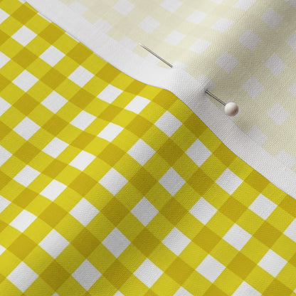 Gingham Style Lemon Lime Small Straight Printed Fabric
