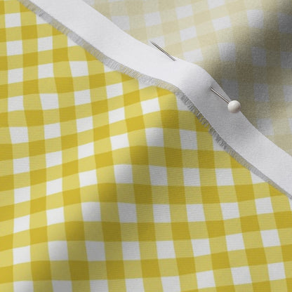 Gingham Style Buttercup Small Bias Printed Fabric