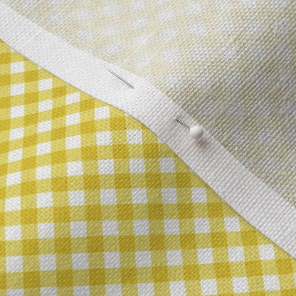 Gingham Style Buttercup Small Bias Printed Fabric