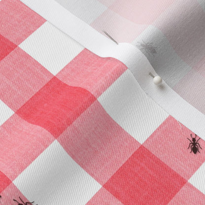 Tela de hormigas en el picnic, cuadro vichy rojo