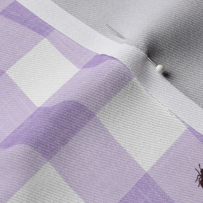 Ants at the Picnic Fabric, Purple Gingham
