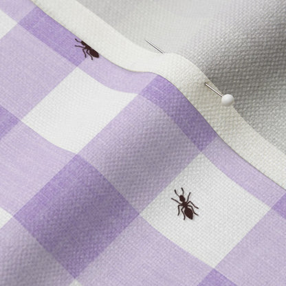 Ants at the Picnic Fabric, Purple Gingham