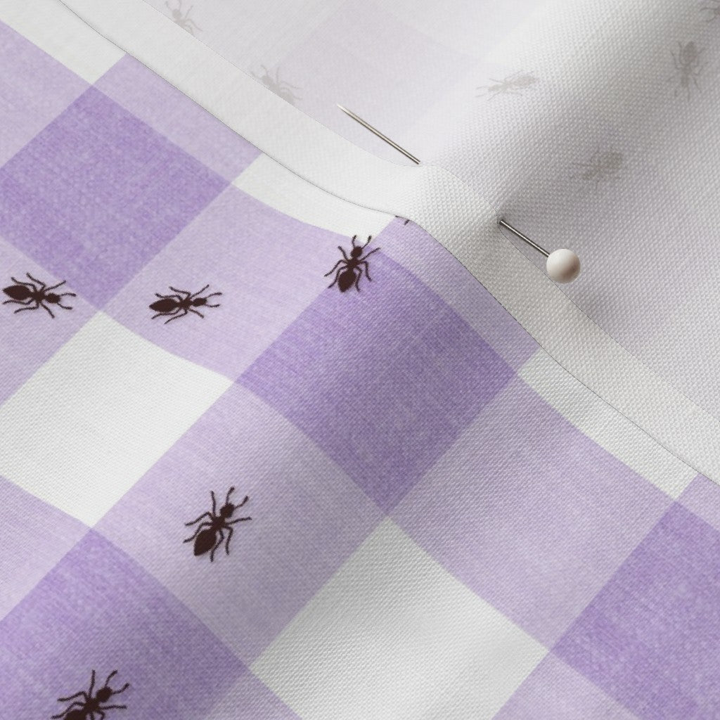 Tela de hormigas en el picnic, vichy morado