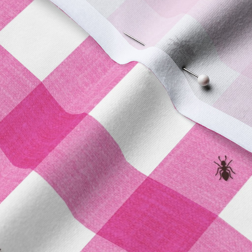 Tela de hormigas en el picnic, cuadro vichy rosa