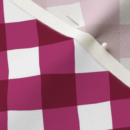 Gingham Style Bubble Gum Large Bias Printed Fabric