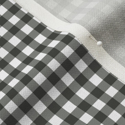 Gingham Style Pewter Small Straight Printed Fabric