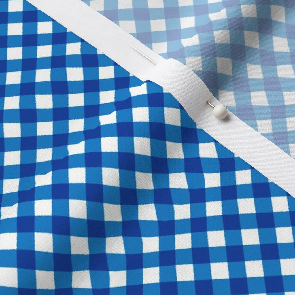 Gingham Style Bluebell Small Bias Printed Fabric