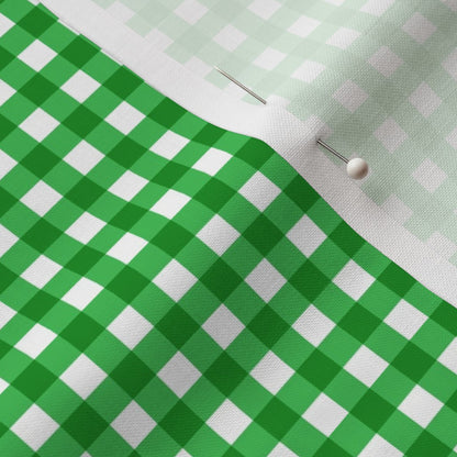 Gingham Style Grass Small Straight Printed Fabric
