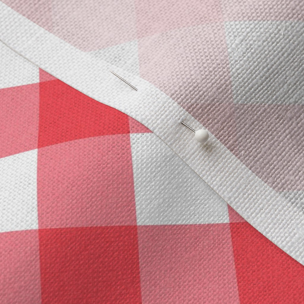 Ants at the Picnic Printed Fabric, Red Bias Gingham