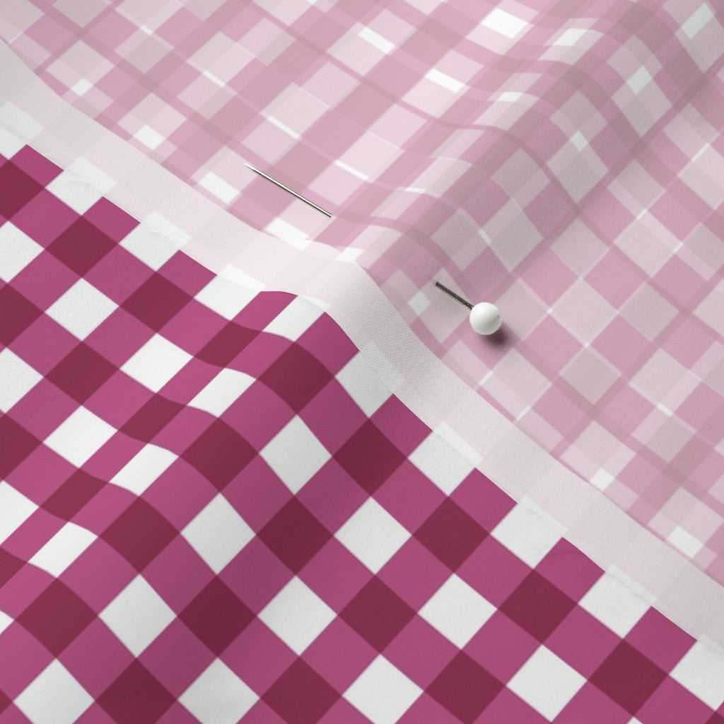 Gingham Style Bubble Gum Small Straight Fabric