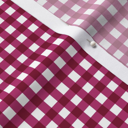 Gingham Style Bubble Gum Small Straight Printed Fabric
