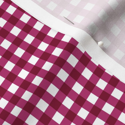 Gingham Style Bubble Gum Small Straight Printed Fabric