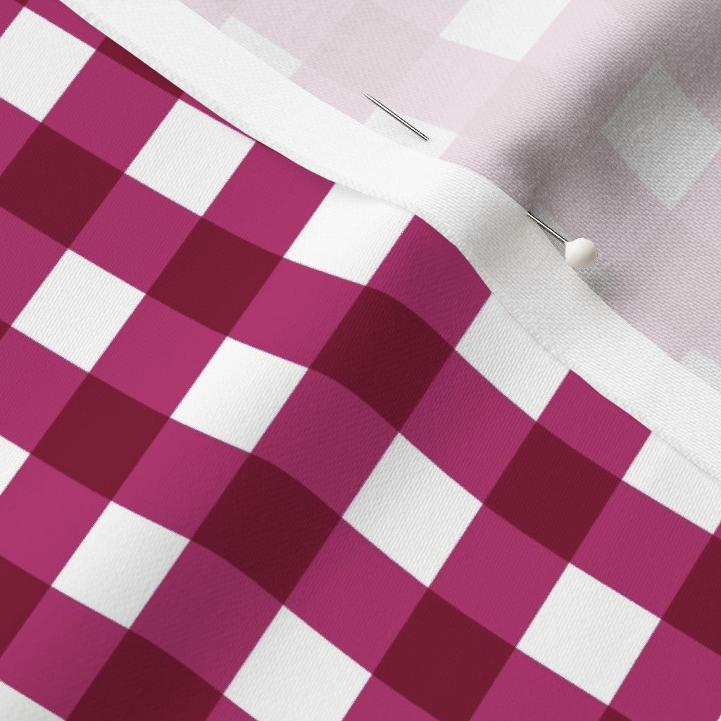 Gingham Style Bubble Gum Large Straight Printed Fabric