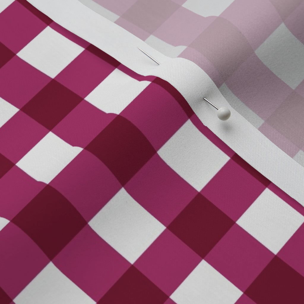 Gingham Style Bubble Gum Large Straight Printed Fabric