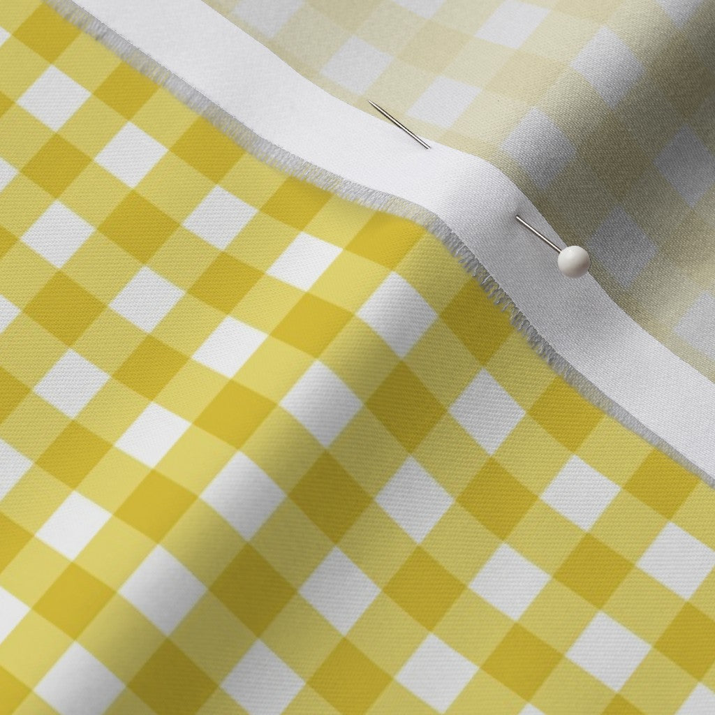 Gingham Style Buttercup Small Straight Printed Fabric