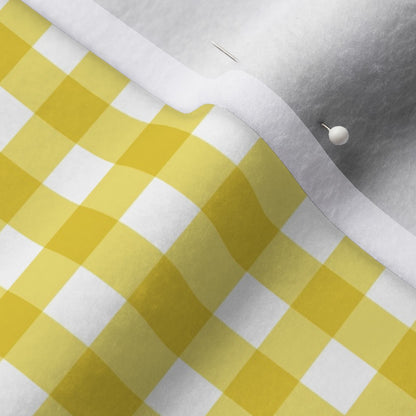 Gingham Style Buttercup Large Straight Printed Fabric