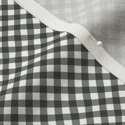 Gingham Style Pewter Small Bias Printed Fabric
