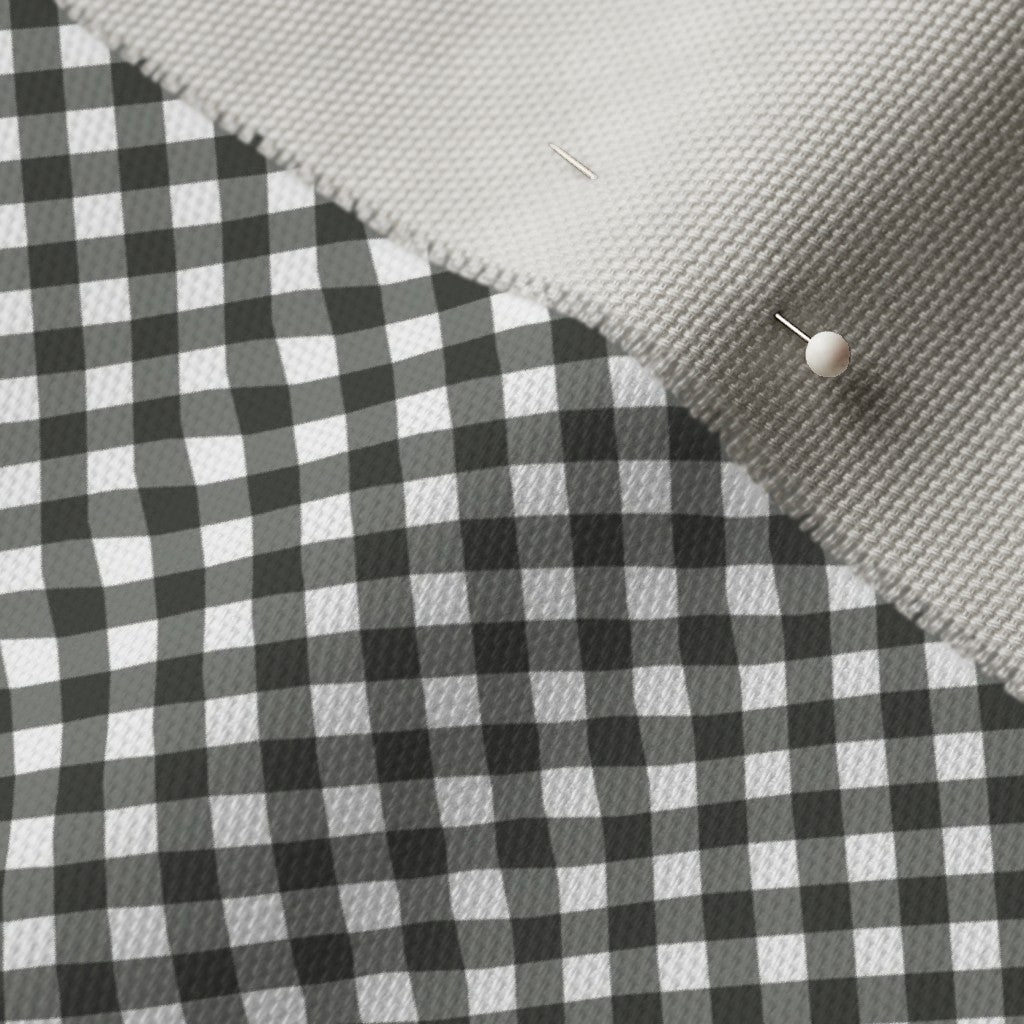 Gingham Style Pewter Small Bias Fabric