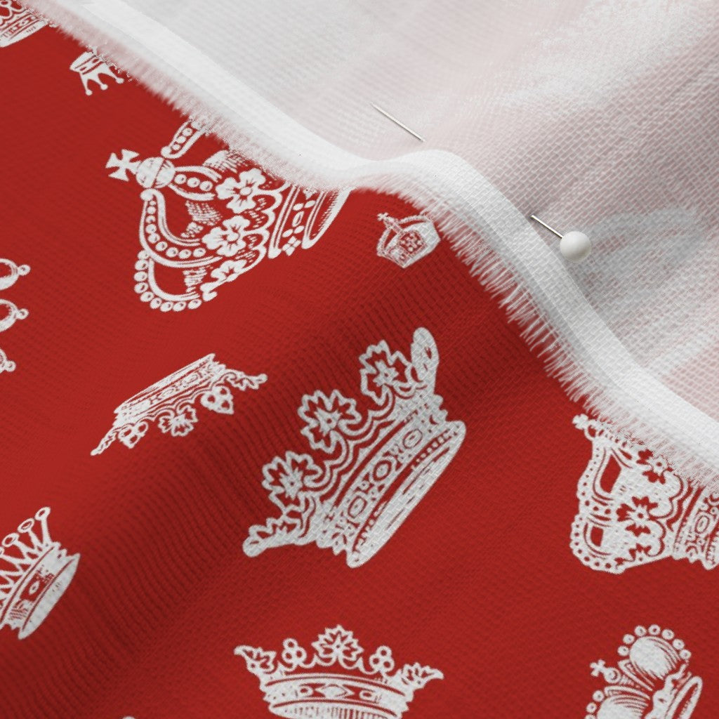 Royal Crowns White+Poppy Red Fabric