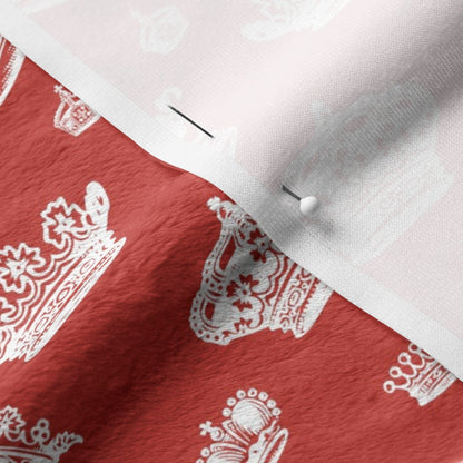 Royal Crowns White+Poppy Red Fabric