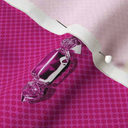 Hard Candy Magenta Cotton Silk Printed Fabric by Studio Ten Design