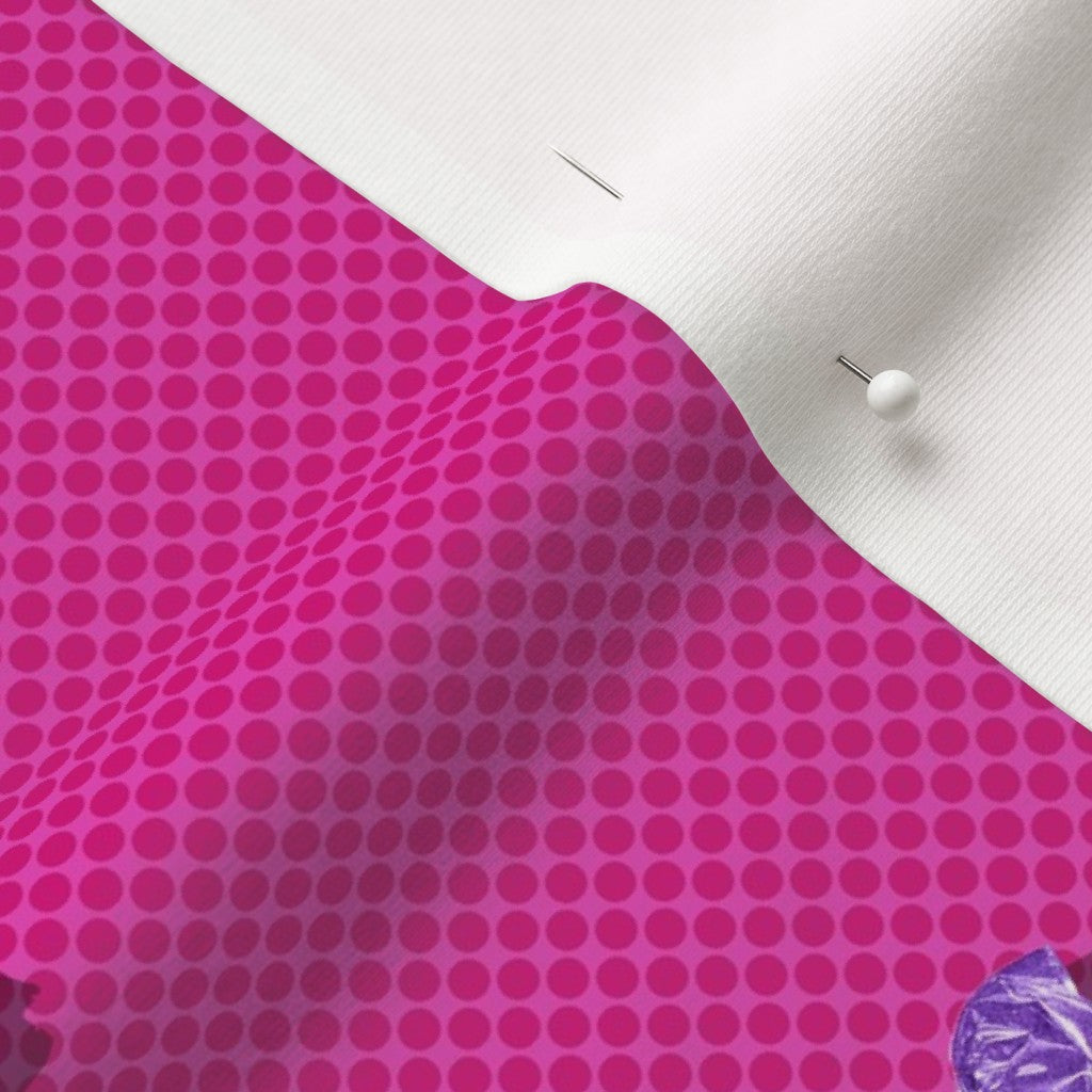 Hard Candy Magenta Organic Cotton Knit Printed Fabric by Studio Ten Design