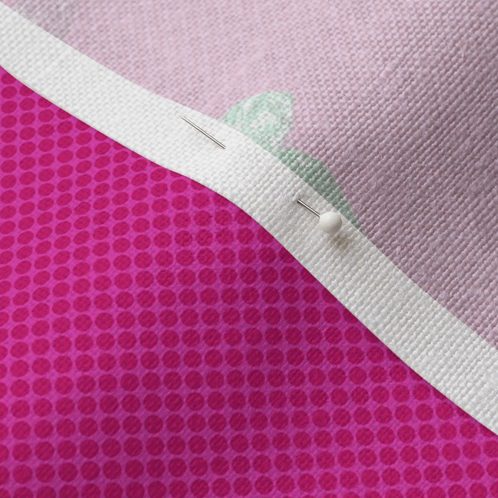 Hard Candy Magenta Belgian Linen™ Printed Fabric by Studio Ten Design