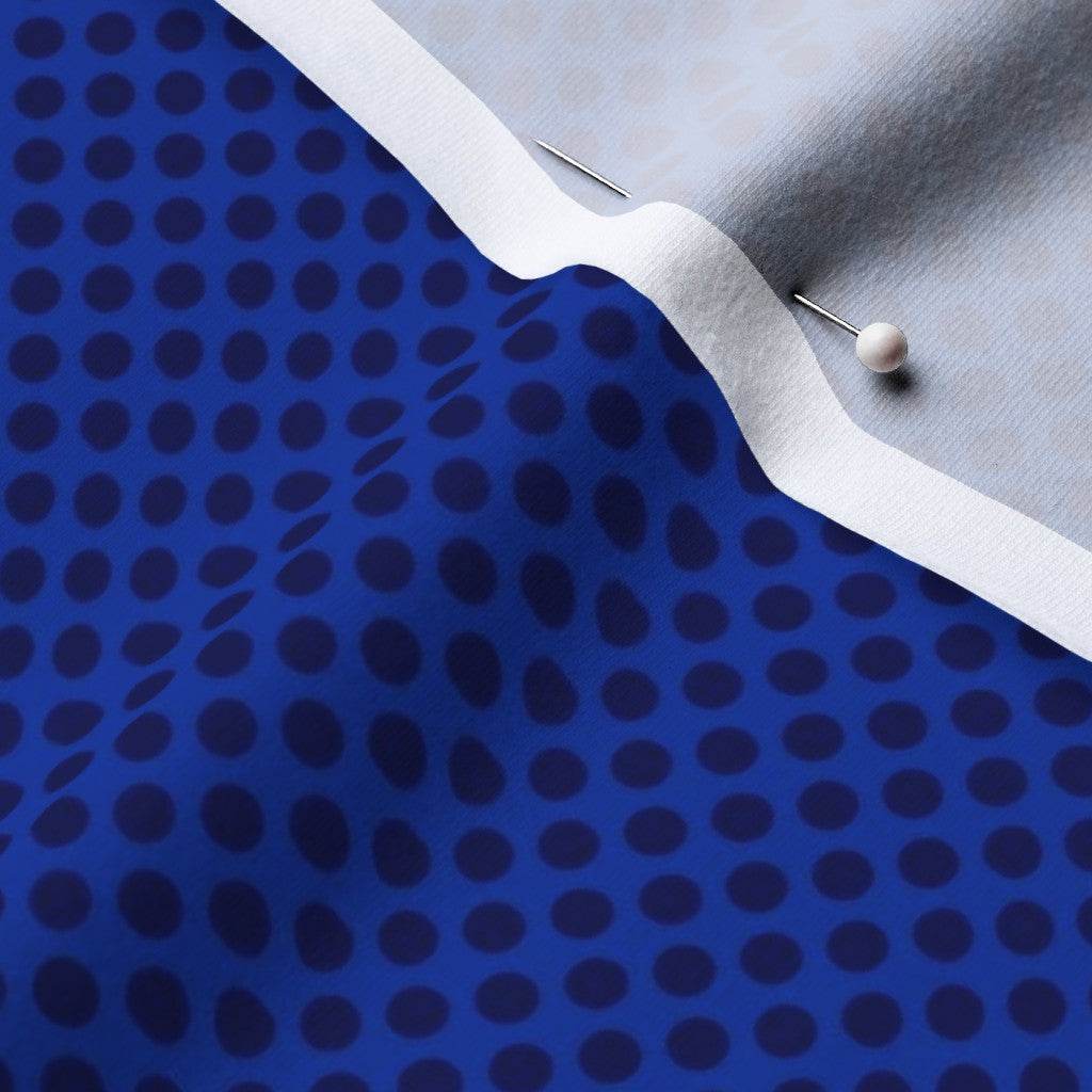 Ben Day Dots, Blue Printed Fabric