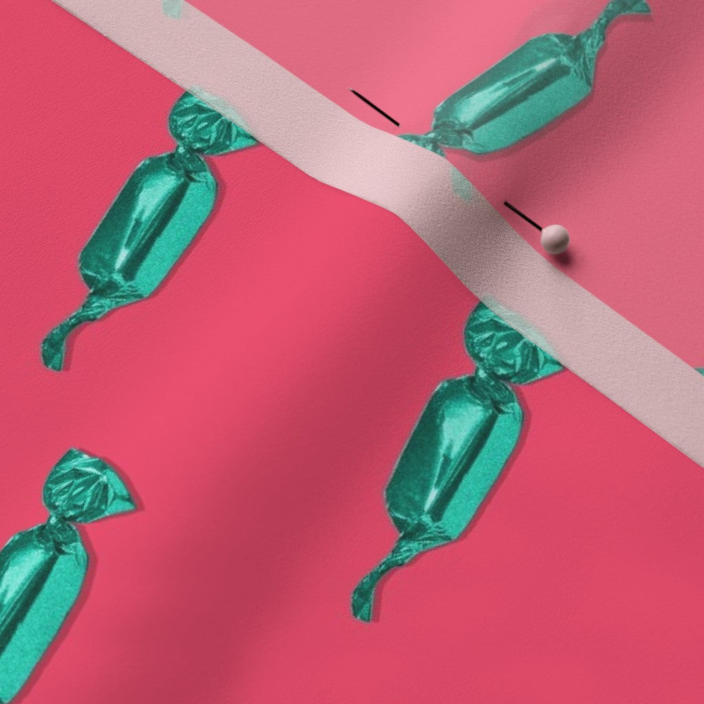 Hard Candy, Green on Pink Printed Fabric