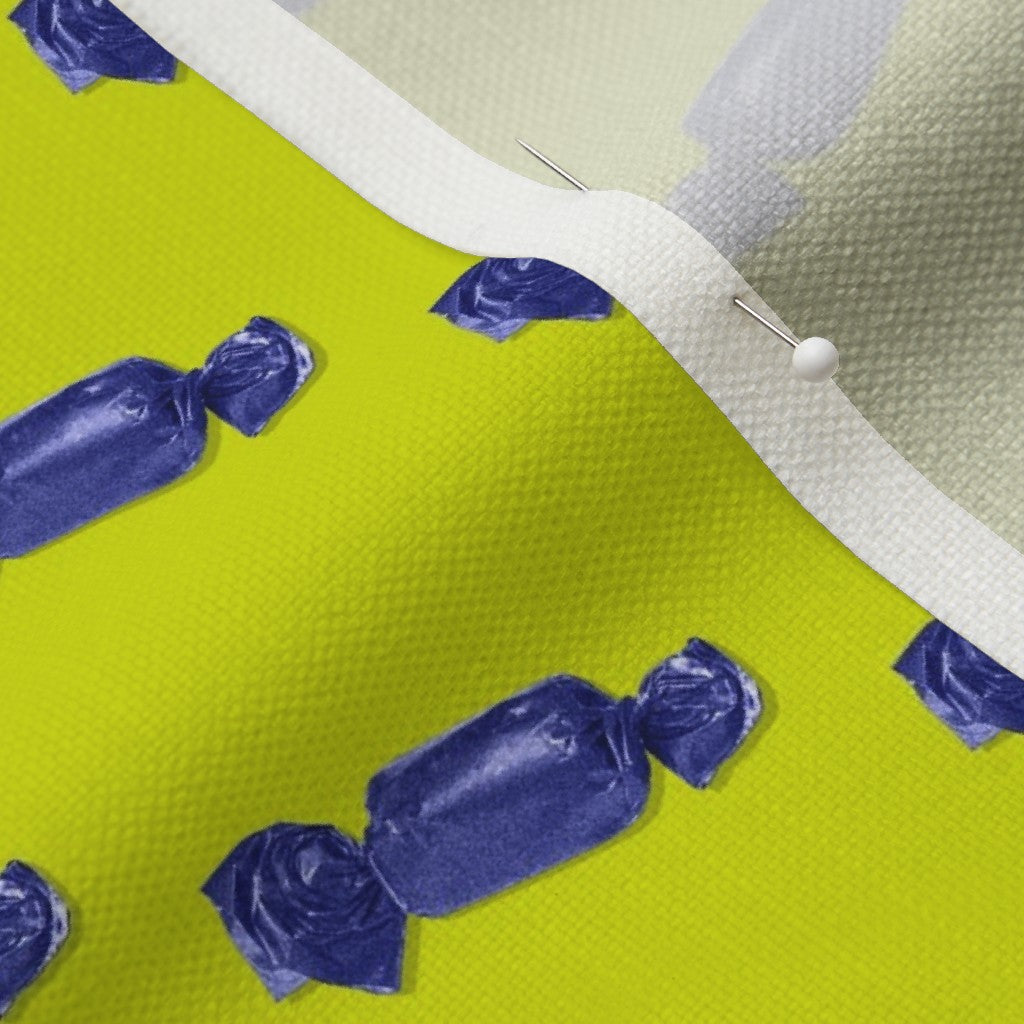 Hard Candy Purple on Chartreuse Performance Linen Printed Fabric by Studio Ten Design