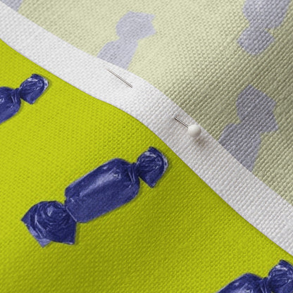 Hard Candy Purple on Chartreuse Belgian Linen™ Printed Fabric by Studio Ten Design