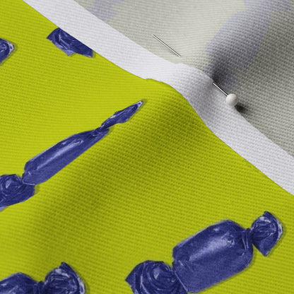 Hard Candy Purple on Chartreuse Dogwood Denim Printed Fabric by Studio Ten Design