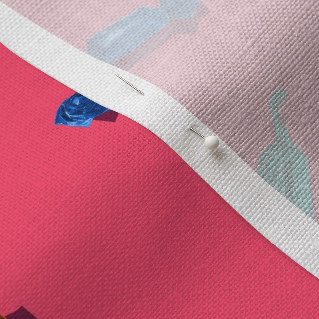 Hard Candy Pink Belgian Linen™ Printed Fabric by Studio Ten Design