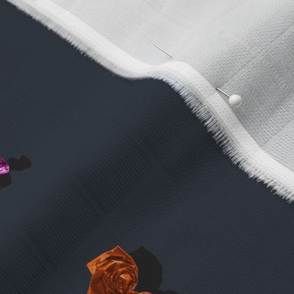 Hard Candy Slate Gray Organic Sweet Pea Gauze Printed Fabric by Studio Ten Design