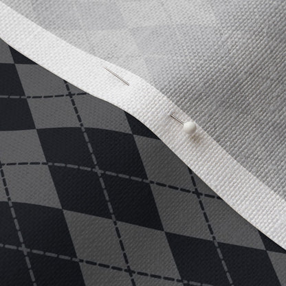 Aggressively Argyle Graphite+Pewter Printed Fabric