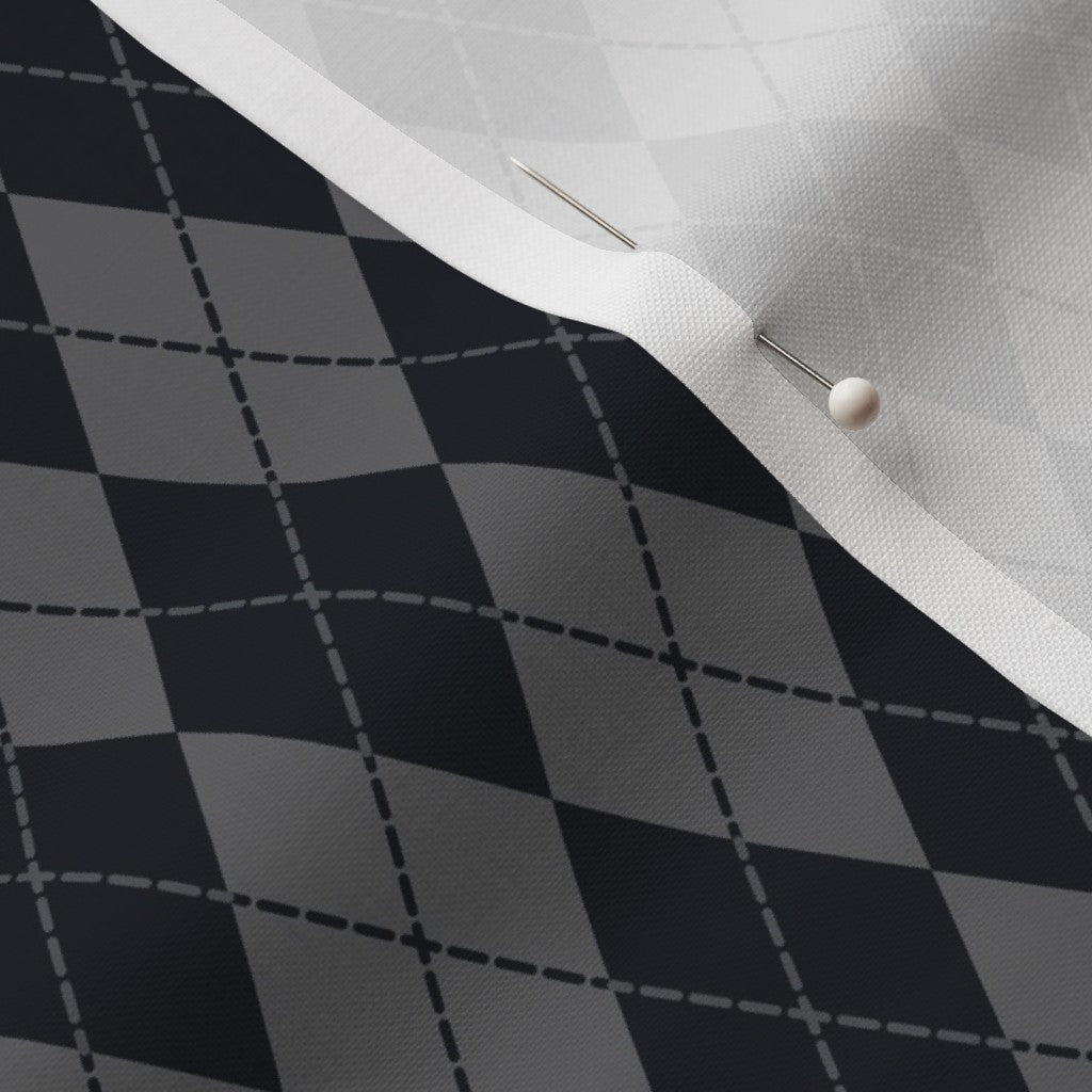 Aggressively Argyle Graphite+Pewter Printed Fabric