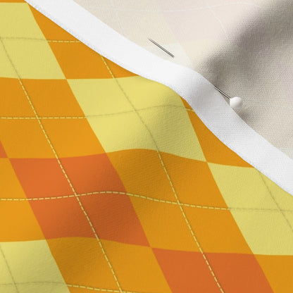 Aggressively Argyle Buttercup+Marigold Printed Fabric