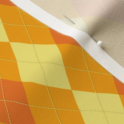 Aggressively Argyle Buttercup+Marigold Printed Fabric