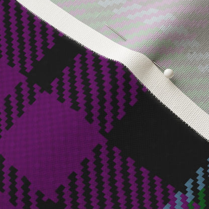 Green & Purple Plaid Printed Fabric