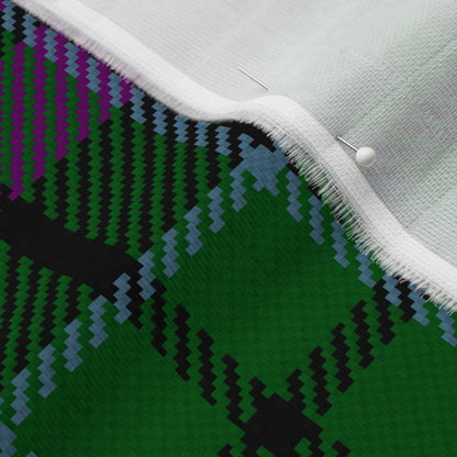 Green & Purple Plaid Printed Fabric