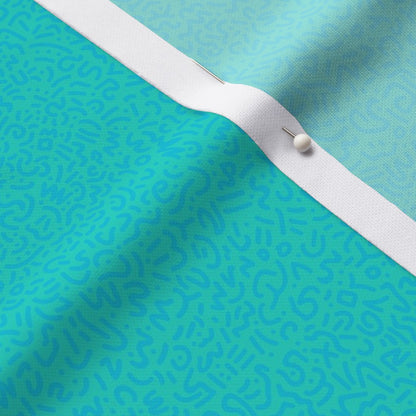 Doodle Aqua+Teal Printed Fabric