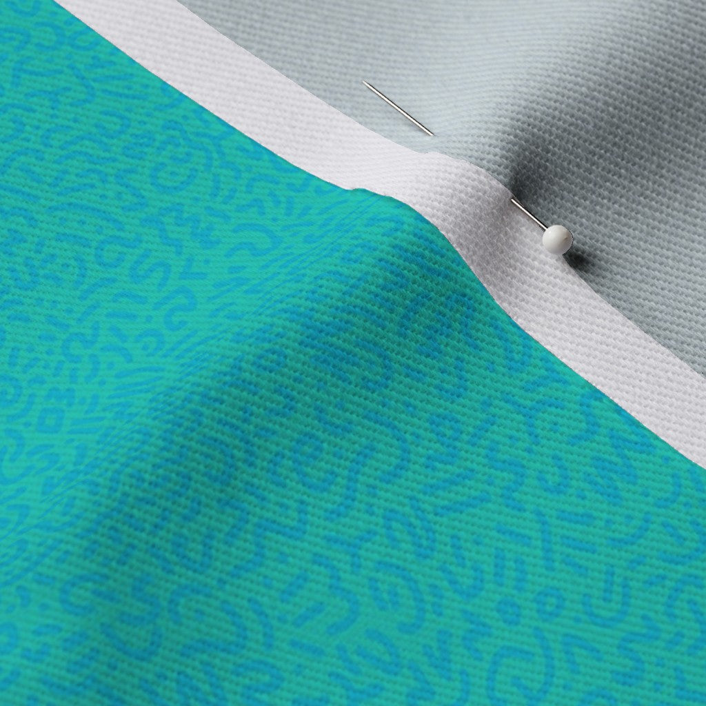 Doodle Aqua+Teal Printed Fabric