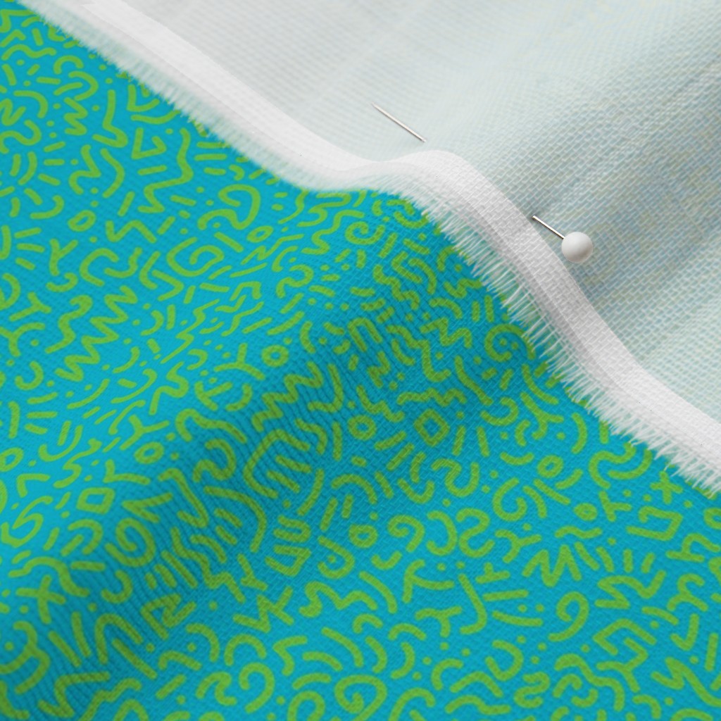 Doodle Green+Aqua Fabric