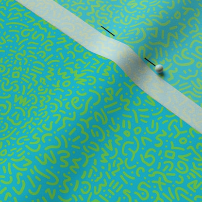 Doodle Green+Aqua Printed Fabric