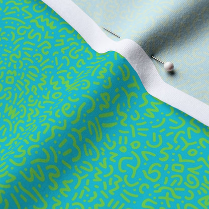 Doodle Green+Aqua Printed Fabric