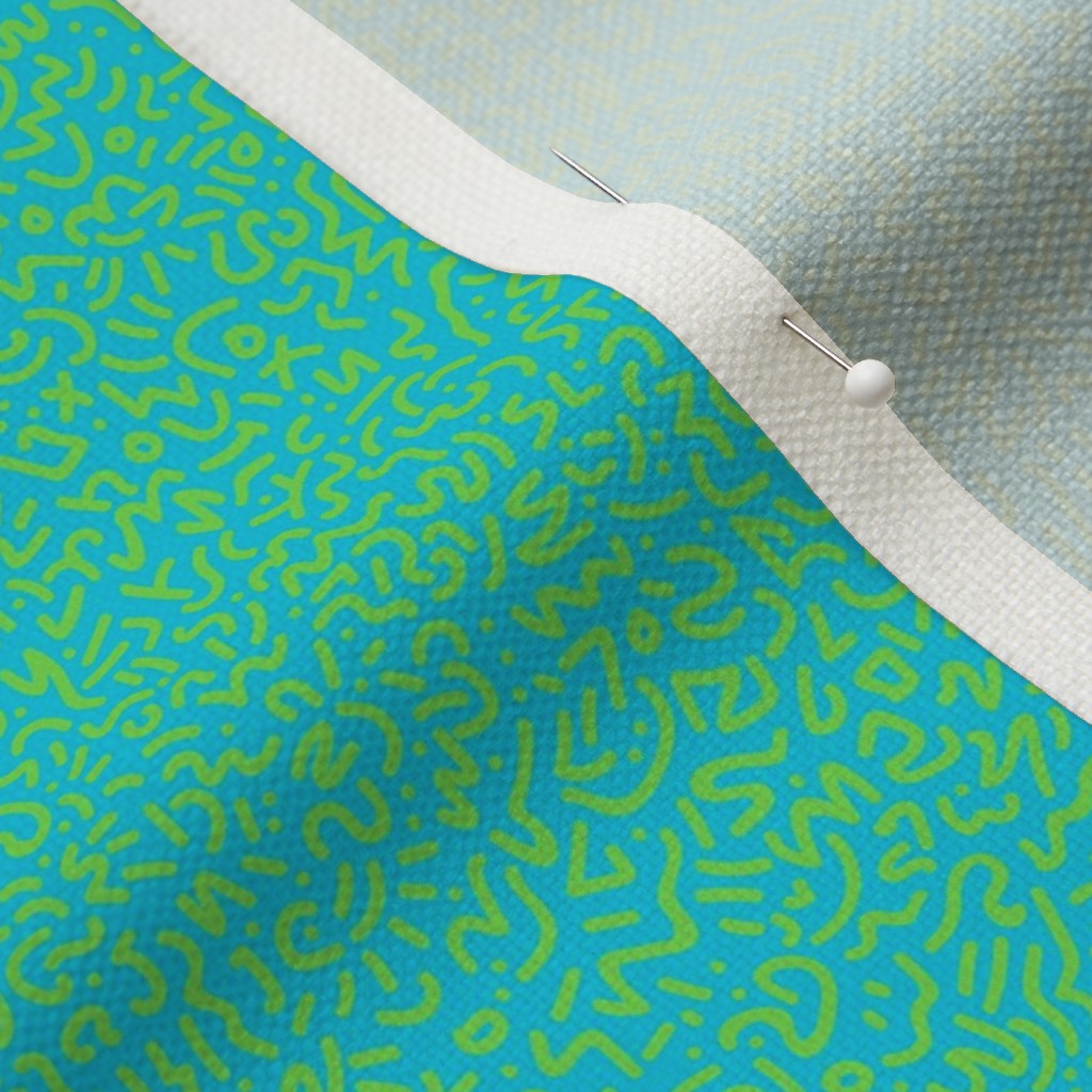 Doodle Green+Aqua Fabric