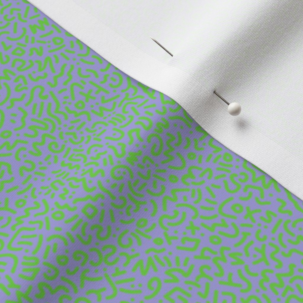 Doodle Green+Lilac Fabric