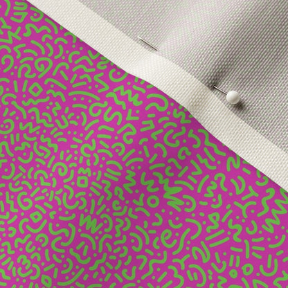 Doodle Green+Magenta Printed Fabric