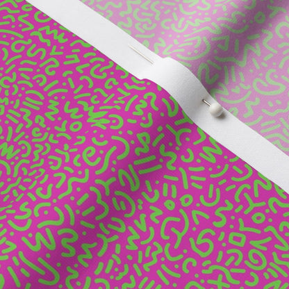 Doodle Green+Magenta Printed Fabric