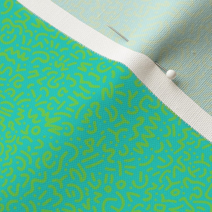 Doodle Green+Teal Printed Fabric